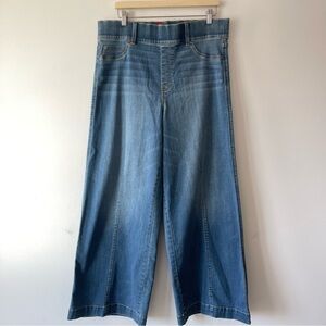 SPANX Wide Leg Denim Jeans Size 1X Stretch High Rise Pull-On Women’s Blue Jeans